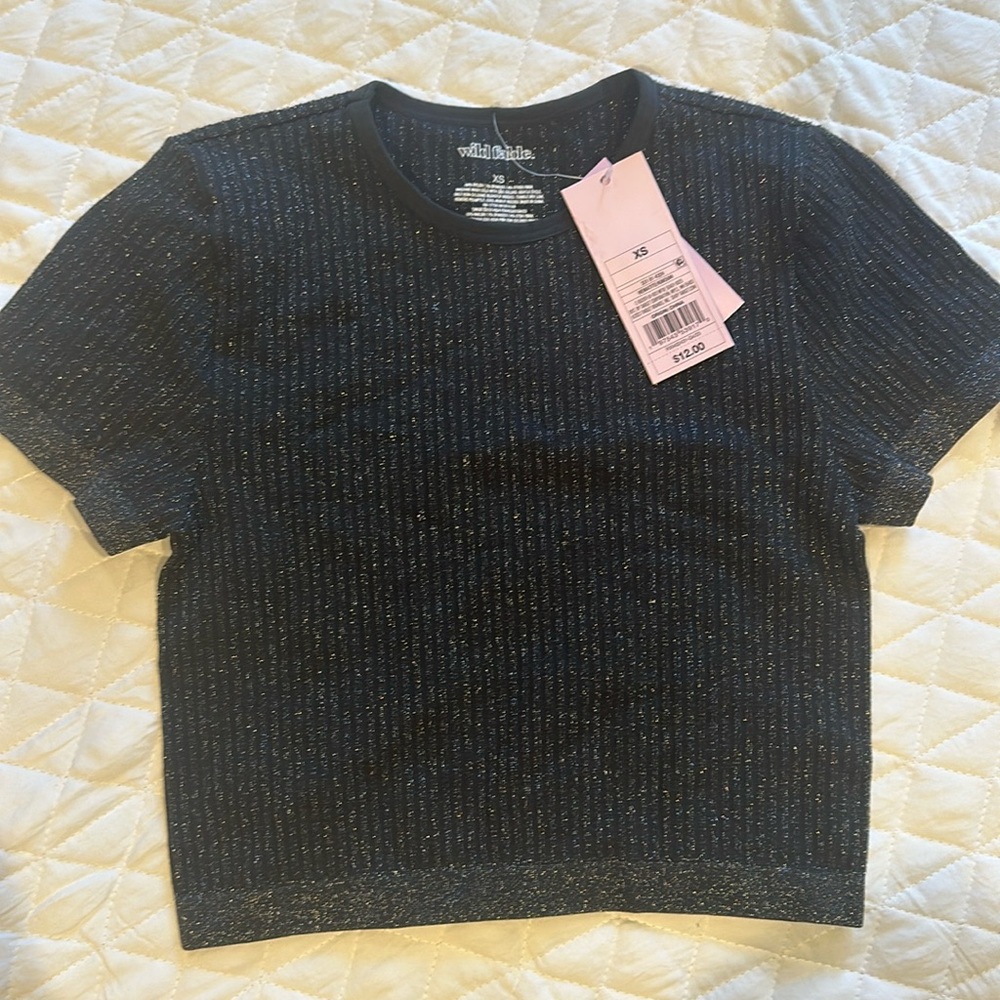 Glitter black stretchy crop top size XS Wild Fable (Target)